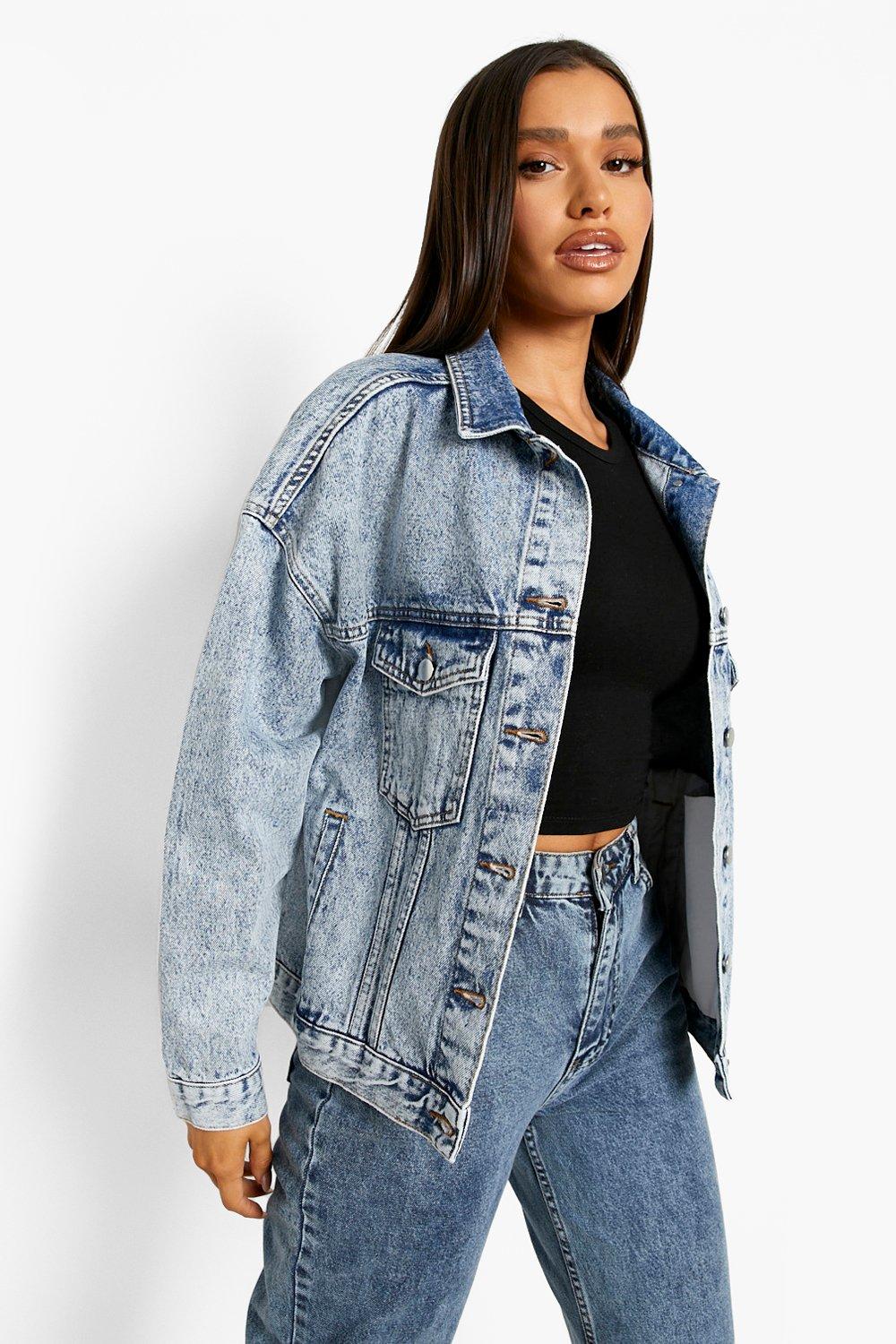 Acid wash 2025 jean jacket womens